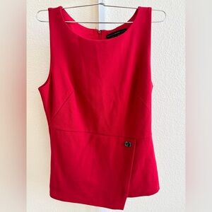 White House Black Market Sleeveless Bodice with Hardware in Roman Red - Size 0